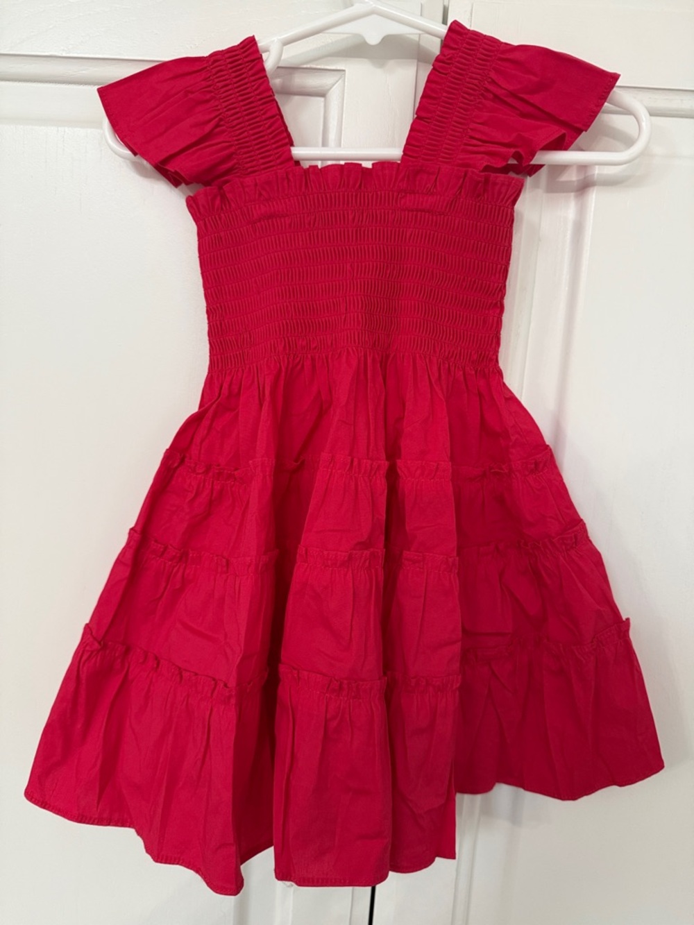 Hill House Bright Red Smocked Tiered Sundress
